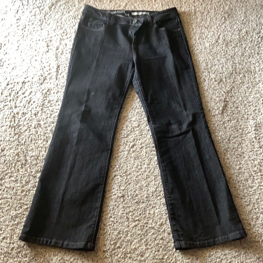 Women’s black DKNY boot cut jeans- size 14
